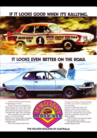 1972 LJ HOLDEN TORANA GTR XU1 AUSSIE REPRO AD ART PRINT POSTER