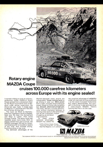 1972 MAZDA CAPELLA & RX3 ROTARY AUSSIE REPRO AD ART PRINT POSTER