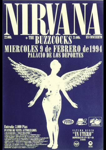 NIRVANA THE BUZZCOCKS 1994 VINTAGE CONCERT POSTER REPRINT