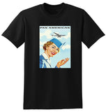 PAN AMERICAN PANAM STEWARDESS TRAVEL AD TSHIRT