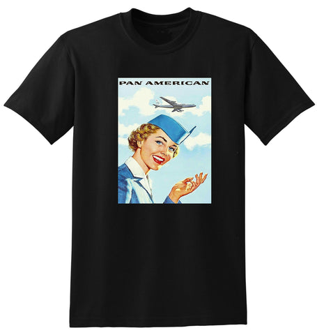 PAN AMERICAN PANAM STEWARDESS TRAVEL AD TSHIRT