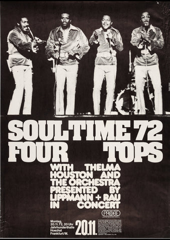 SOUL TIME FOUR TOPS 1972 VINTAGE CONCERT POSTER REPRINT