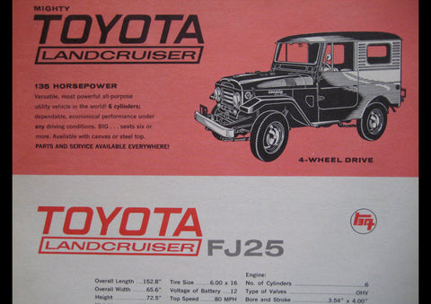 TOYOTA FJ25 LAND CRUISER USA AD ART PRINT POSTER