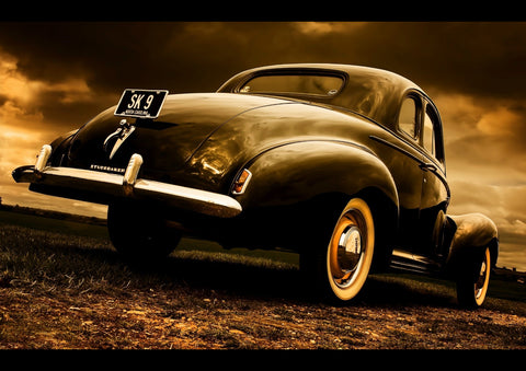 BLACK RETRO STUDEBAKER ART PRINT PHOTO POSTER