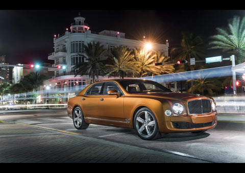 GOLD BENTLEY MULSANNE ART PRINT PHOTO POSTER