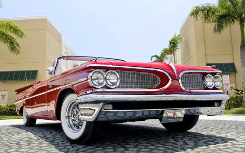 1959 RED PONTIAC CABRIO GICLEE ART PRINT POSTER