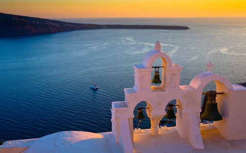 GREECE SANTORINI GICLEE CANVAS ART PRINT POSTER