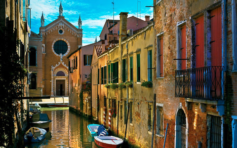 VENICE WATER ALLEYWAYS GICLEE CANVAS ART PRINT POSTER