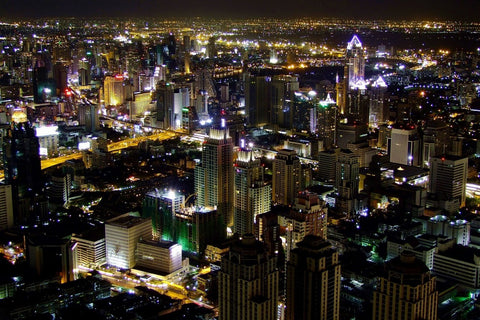 BANGKOK CITY NIGHT PANORAMA ART PRINT POSTER