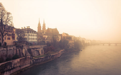 BASEL RHINE RIVER ART PRINT POSTER