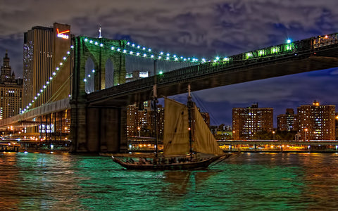 BROOKLYN BRIDGE EAST RIVER GICLEE CANVAS ART PRINT POSTER