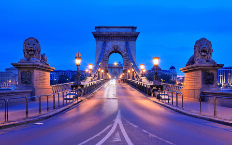 BUDAPEST CHAIN BRIDGE GICLEE CANVAS ART PRINT POSTER