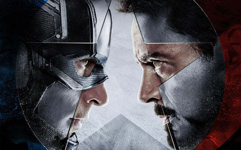 CAPTAIN AMERICA VS IRON MAN GICLEE CANVAS ART PRINT POSTER