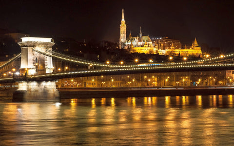 CHAIN BRIDGE BUDAPEST GICLEE CANVAS ART PRINT POSTER