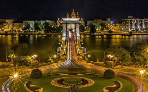 CHAIN BRIDGE HUNGARY GICLEE CANVAS ART PRINT POSTER