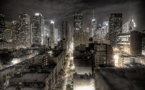 NEW YORK CITY NIGHT GICLEE CANVAS ART PRINT POSTER