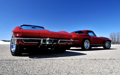 RED GORGEOUS CHEVROLET CORVETTE GICLEE CANVAS ART PRINT POSTER