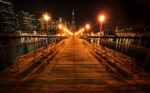 SAN FRANCISCO NIGHT GICLEE CANVAS ART PRINT POSTER