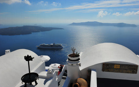 SANTORINI GREECE GICLEE CANVAS ART PRINT POSTER