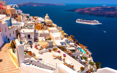 SANTORINI GREECE 2 GICLEE CANVAS ART PRINT POSTER