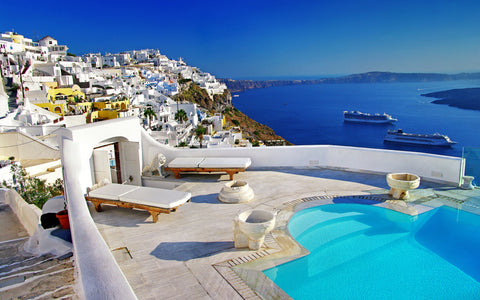 SANTORINI HONEYMOON GICLEE CANVAS ART PRINT POSTER