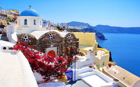 SANTORINI ISLAND GICLEE CANVAS ART PRINT POSTER