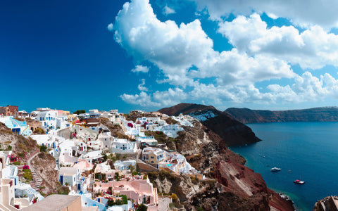 SANTORINI GICLEE CANVAS ART PRINT POSTER