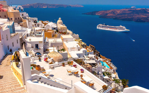 THIRA SANTORINI GICLEE CANVAS ART PRINT POSTER