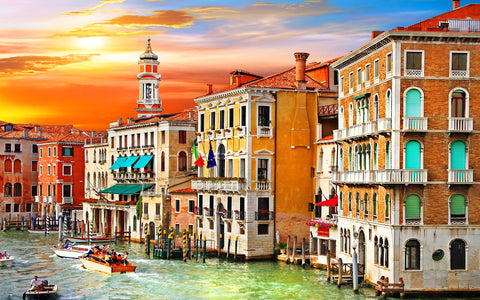 VENICE SUNSET GICLEE CANVAS ART PRINT POSTER