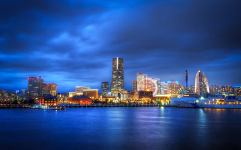 YOKOHAMA SKYLINE GICLEE CANVAS ART PRINT POSTER